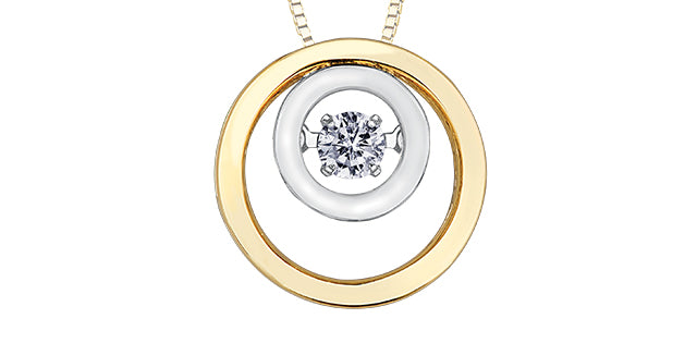 Collar de plata con diamantes y oro amarillo de 10 quilates