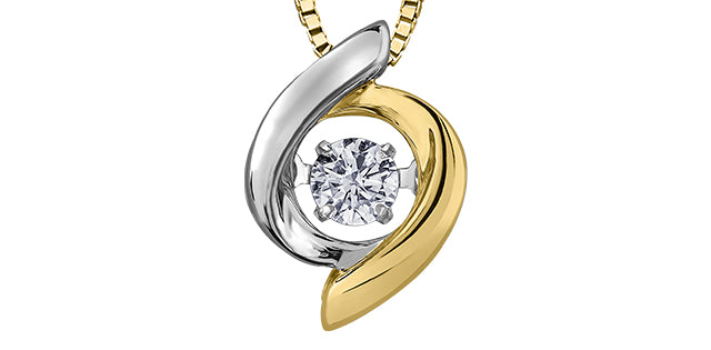 Collar de plata con diamantes y oro amarillo de 10 quilates