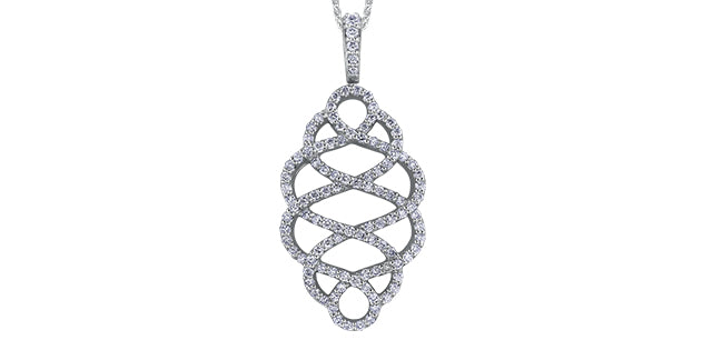 14K White Gold 0.40 cttw Diamond Pendant