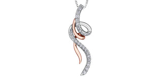 10K White & Rose Gold 0.13 cttw Diamond Necklace