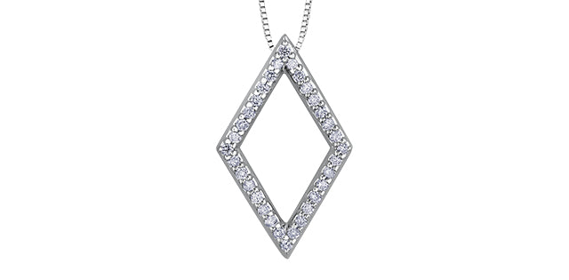 10K White Gold 0.16 cttw Diamond Pendant