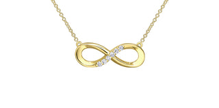 10K Yellow Gold 0.06cttw Diamond Infinity Pendant, 18"