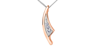 10K White & Rose Gold 0.05 cttw Diamond Necklace