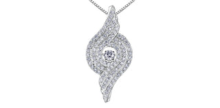 10K White Gold 0.57 cttw Diamond "Pulse" Pendant