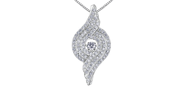 10K White Gold 0.57 cttw Diamond &quot;Pulse&quot; Pendant