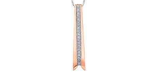 10K White & Rose Gold 0.13 cttw Diamond Necklace
