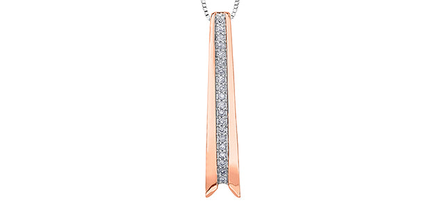 10K White &amp; Rose Gold 0.13 cttw Diamond Necklace