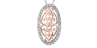 10K White & Rose Gold 0.34 cttw Diamond Necklace