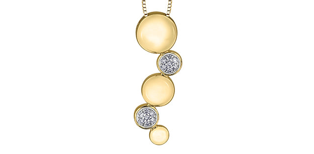 10K Yellow Gold 0.10 cttw Diamond Necklace