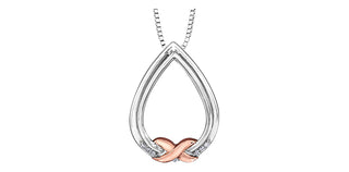 10K White & Rose Gold 0.04 cttw Diamond Necklace