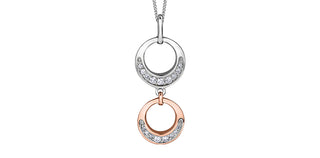 10K White & Rose Gold 0.14 cttw Diamond Necklace