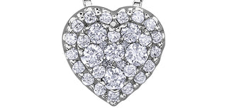 14K White Gold 0.34cttw Diamond Necklace, 18"