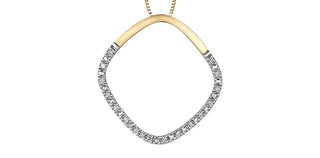 10K White and Yellow Gold 0.10 cttw Diamond Pendant