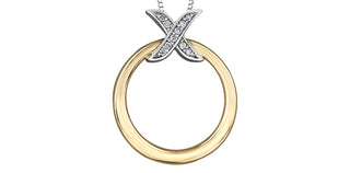 10K White and Yellow Gold 0.07 cttw Diamond Pendant