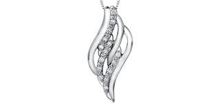 10K White Gold 0.12 cttw Diamond Pendant
