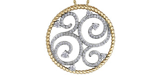 14K White and Yellow Gold 0.50 cttw Diamond Pendant
