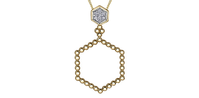 10K Yellow Gold 0.05 cttw Diamond Necklace