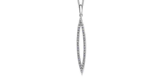 10K White Gold 0.10 cttw Diamond Pendant