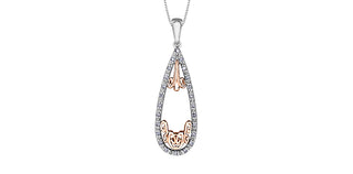 10K White & Rose Gold 0.12 cttw Diamond Necklace