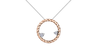 10K White & Rose Gold 0.08 cttw Diamond Necklace