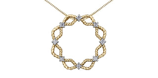 10K Yellow Gold 0.16 cttw Diamond Necklace