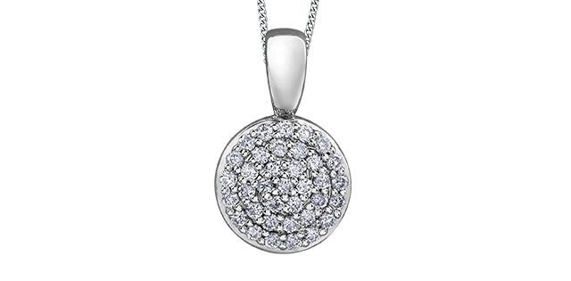 10K White Gold 0.15 cttw Diamond Pendant