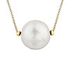 10K Yellow Gold Fine Box Chain with 7mm Cultured Pearl - 18 Inches