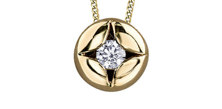 10K Yellow Gold 0.06 cttw Canadian Diamond Necklace, 18"