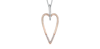 10K White & Rose Gold 0.06 cttw Diamond Necklace