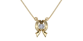 10K Yellow Gold 0.02 cttw Diamond Necklace