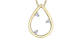 10K Yellow Gold 0.03 cttw Diamond Necklace