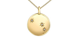10K Yellow Gold 0.01cttw Diamond Aries Zodiac Pendant 18''