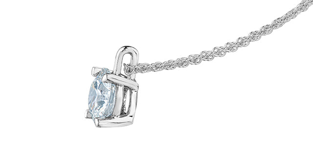 14K White Gold 1.50cttw Lab Grown Diamond Solitaire Necklace with Rolo Chain (Lobster Clasp) - Adjustable 16 - 18 Inches