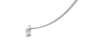 14K White Gold 2.11cttw Lab Grown Diamond Solitaire Necklace with Rolo Chain (Lobster Clasp) - Adjustable 16 - 18 Inches