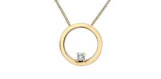 10K White and Yellow Gold 0.005 cttw Diamond Pendant