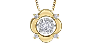 Colgante de oro amarillo de 10 quilates con diamantes de 0,25 quilates en total, 18"