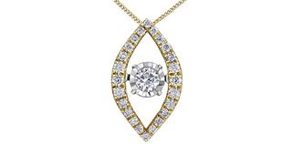 Colgante de oro amarillo de 10 quilates con diamantes de 0,22 quilates en total, 18"