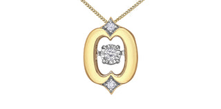 Colgante de oro amarillo de 10 quilates con diamantes de 0,05 quilates, 18"