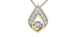 Collar de oro amarillo de 10 quilates con diamantes de 0,08 quilates, 18"