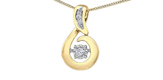 Colgante de oro amarillo de 10 quilates con diamantes de 0,05 quilates en total, 18"