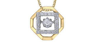 Colgante de oro amarillo de 10 quilates con diamantes de 0,27 quilates, 18"