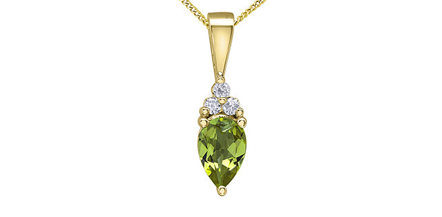 Peridot pendant 14k hot sale yellow gold