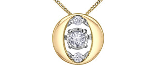 Colgante de oro amarillo de 10 quilates con diamantes de 0,10 quilates en total, 18"