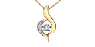 Colgante de oro amarillo de 10 quilates con diamantes de 0,05 quilates en total, 18"