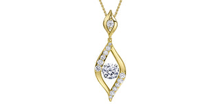 14K Yellow & White Gold Lab Grown 1.65cttw Diamond Necklace, 18"