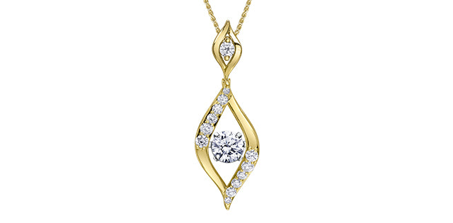 14K Yellow &amp; White Gold Lab Grown 1.65cttw Diamond Necklace, 18&quot;