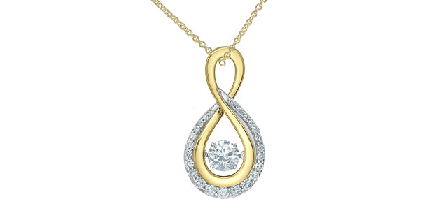 14K Yellow &amp; White Gold Lab Grown 1.17cttw Diamond Necklace, 18&quot;