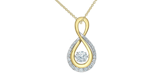 14K Yellow &amp; White Gold Lab Grown 1.15cttw Diamond Necklace, 18&quot;