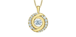 14K Yellow & White Gold Lab Grown 1.00cttw Diamond Necklace, 18"