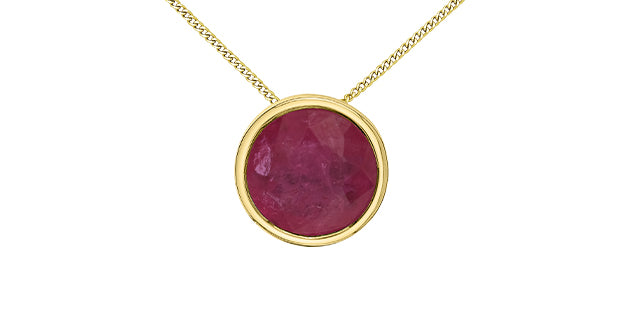 10K Yellow Gold Ruby Pendant